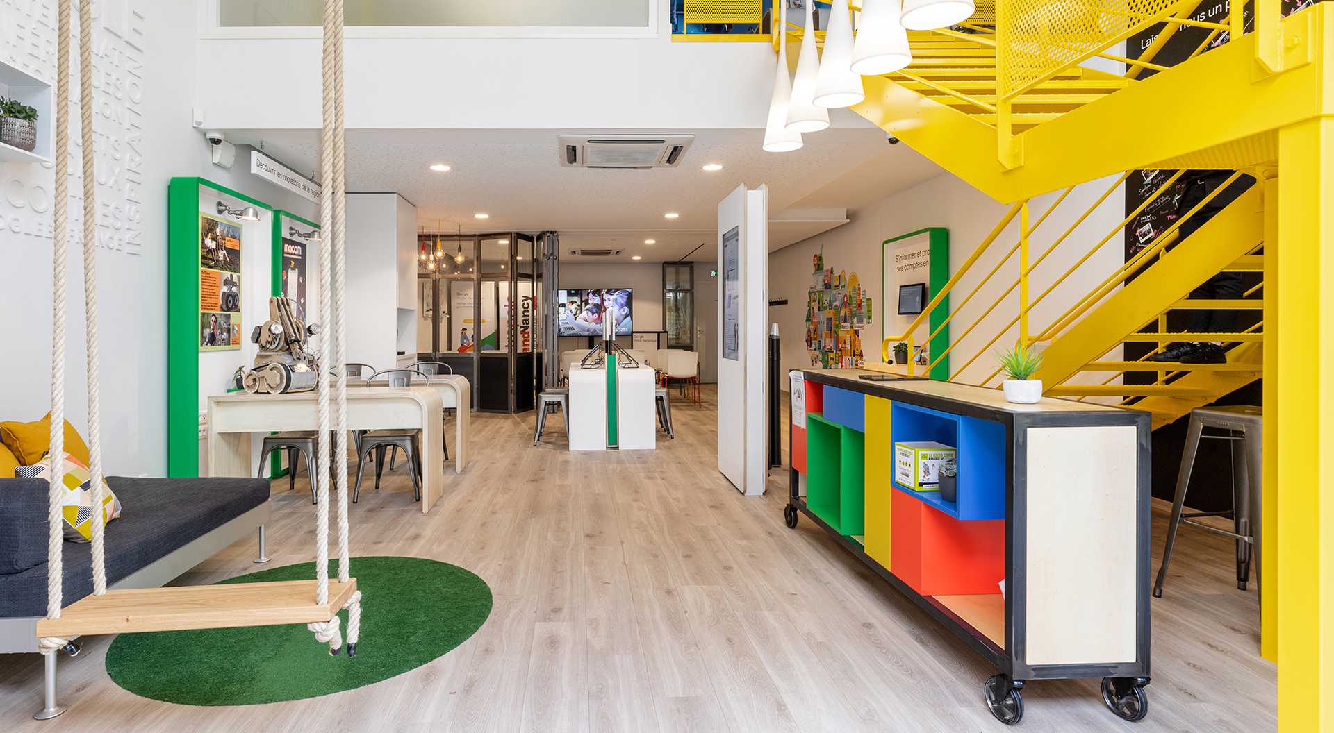 Interior design of the office of a start-up company in Brussels by an architect