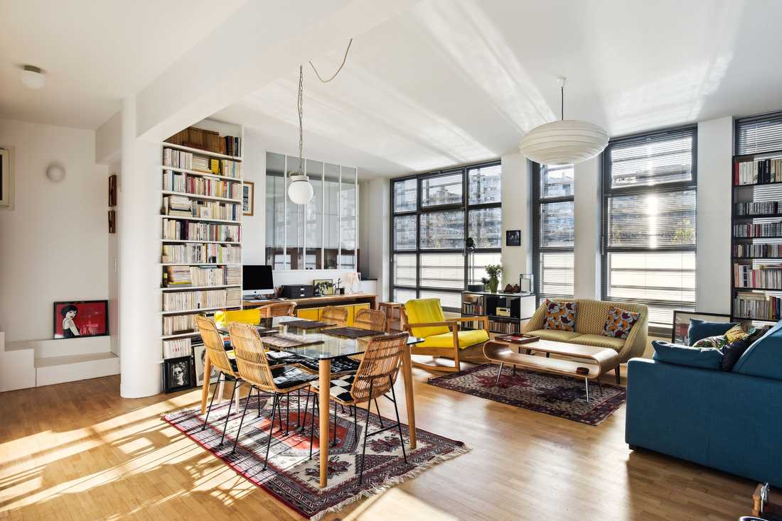 Energy-efficient renovation of a loft-style apartment by an architect in Brussels